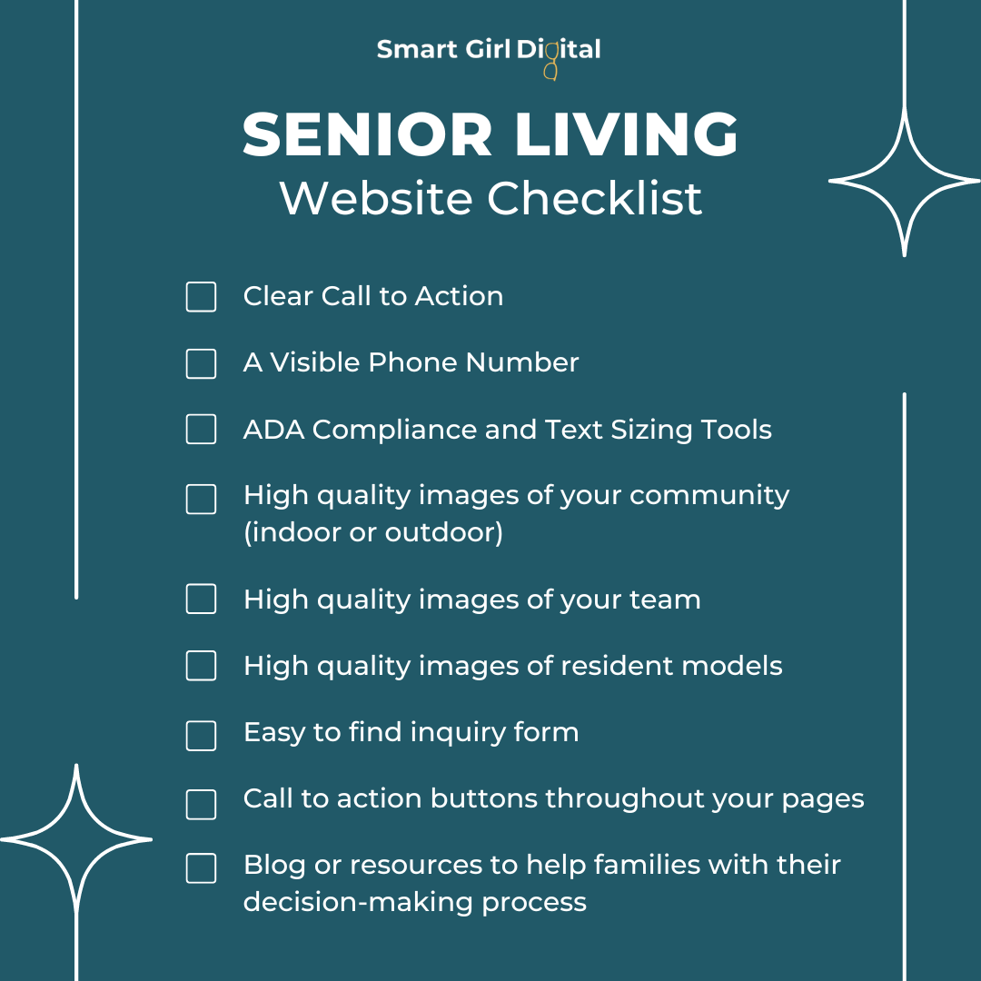 senior living website checklist